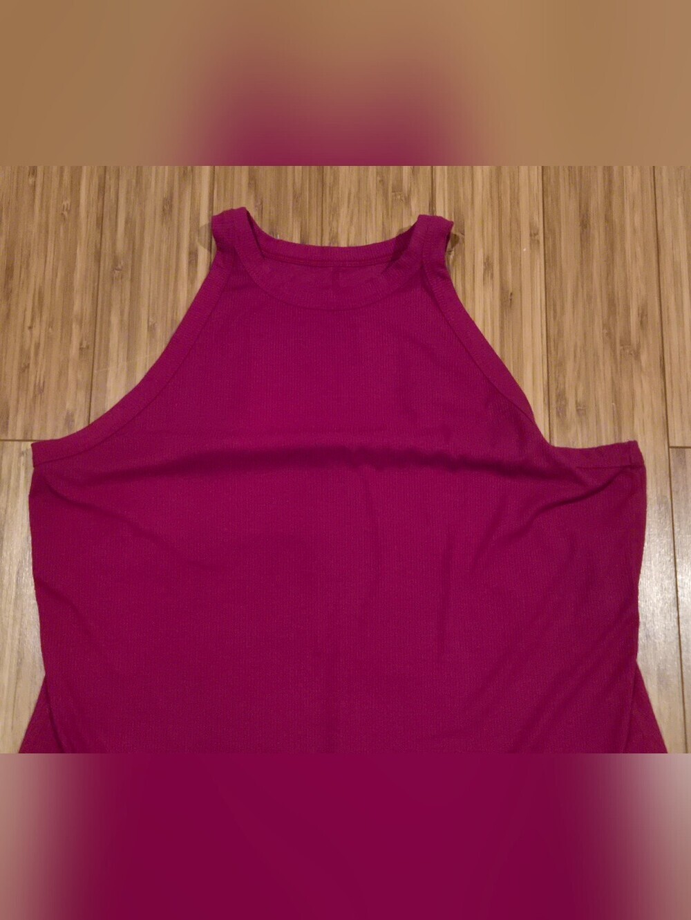All In Motion Magenta Ribbed High-Neck Tank Top - Picture 2 of 5